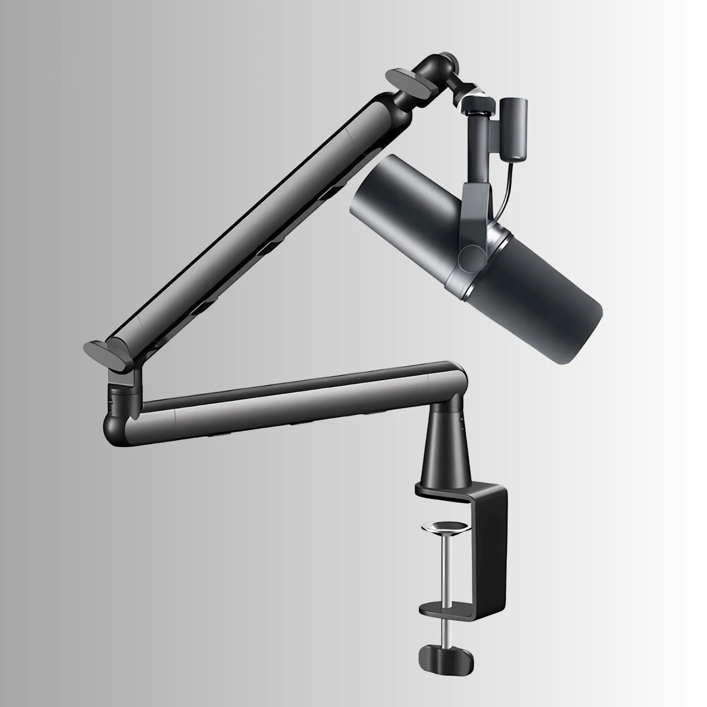 MicFix Mikrofon Schwenkarm mit professionellem Mikrofon angewinkelt für Studio und Homeoffice Aufnahmen