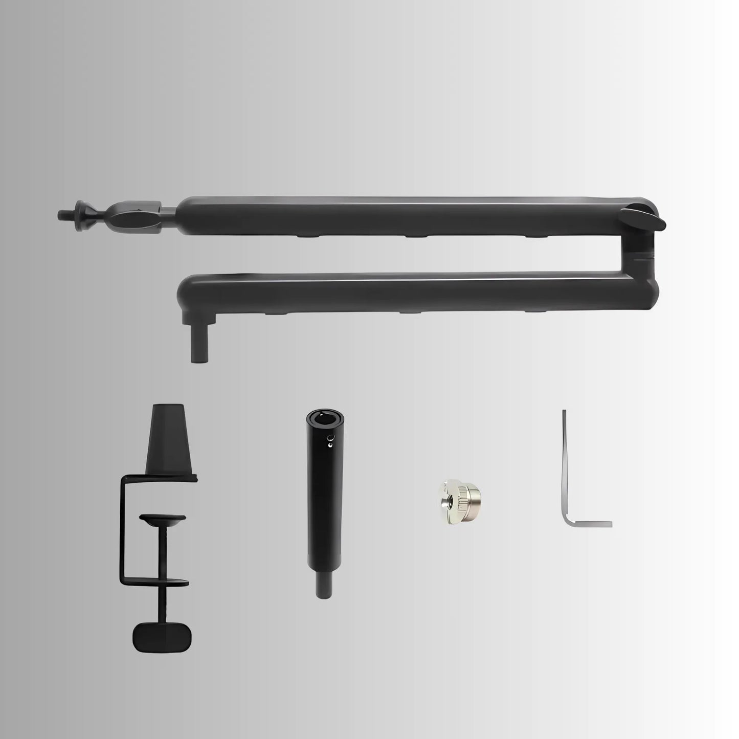 MicFix Mikrofon Arm Set mit Zubehör komplett inklusive Adapter und Werkzeug für einfache Montage