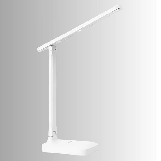 LightFix LED Schreibtischlampe weiß mit klappbarem Arm für Arbeitsplatz Beleuchtung