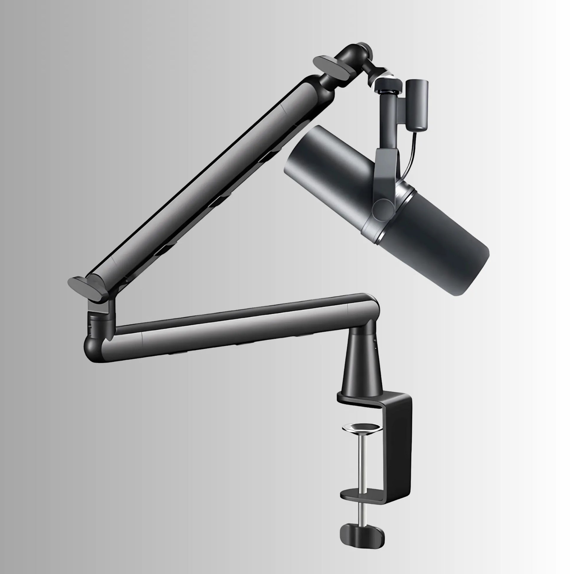 MicFix Mikrofon Schwenkarm mit professionellem Mikrofon angewinkelt für Studio und Homeoffice Aufnahmen