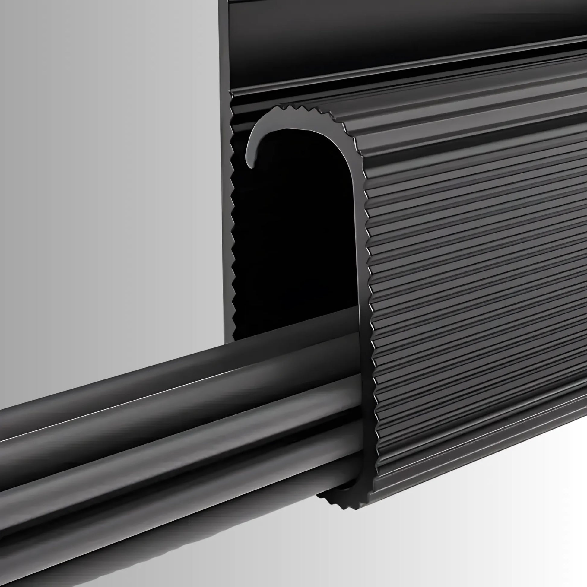 CableFix Kabelkanal schwarz Detail Nahaufnahme für Schreibtisch Kabelmanagement und Organisation